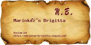 Marinkás Brigitta névjegykártya
